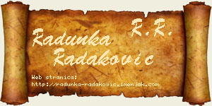 Radunka Radaković vizit kartica